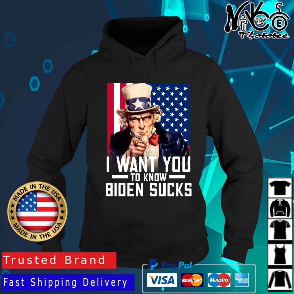 Uncle Sam I Want You To Know Biden Sucks American Flag Shirt Hoodie